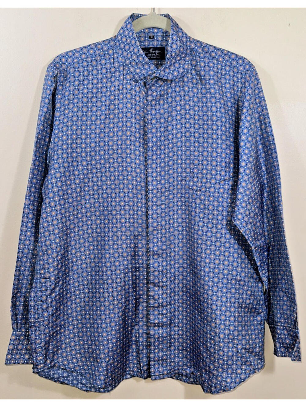 JIM THOMPSON Thai Sik Men's Small Blue Long Sleeve Button Down Shirt NWOT